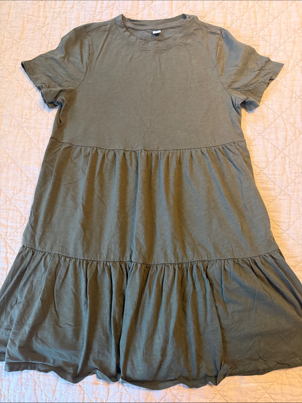 Old Navy green tiered t-shirt dress